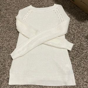 White knit sweater